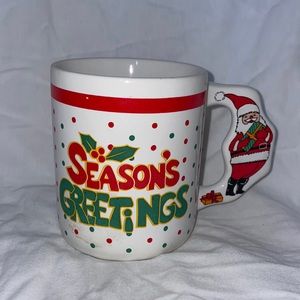 Christmas coffee mug with a Santa handle